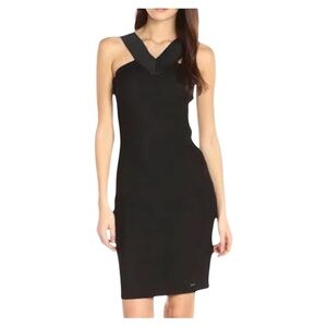 A|X ARMANI EXCHANGE X- Neck Bodycon Dress Black MEDIUM   NWT
